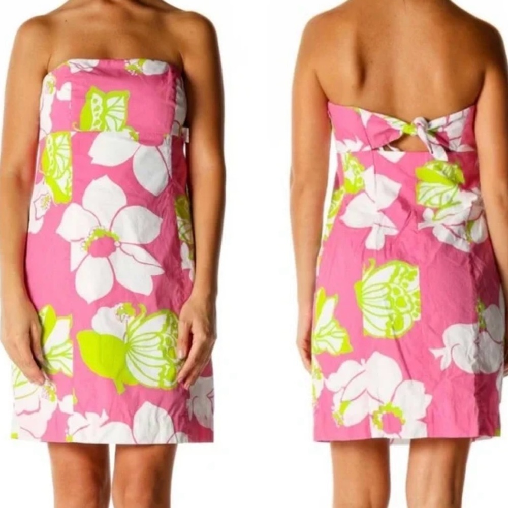 Lilly Pulitzer Vibrant Pink and White Franco Mini Dress